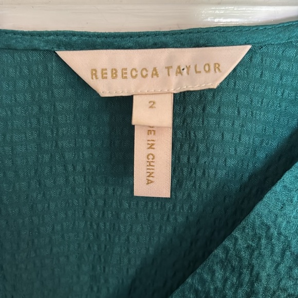 Rebecca Taylor Elegant Green Women's Silk Top - Picture 2 of 5